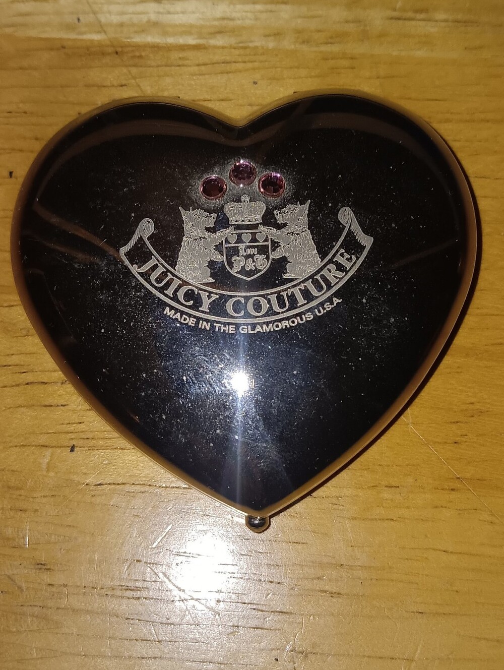 Juicy Couture Vintage Y2k Flip Lock Heart Mirror